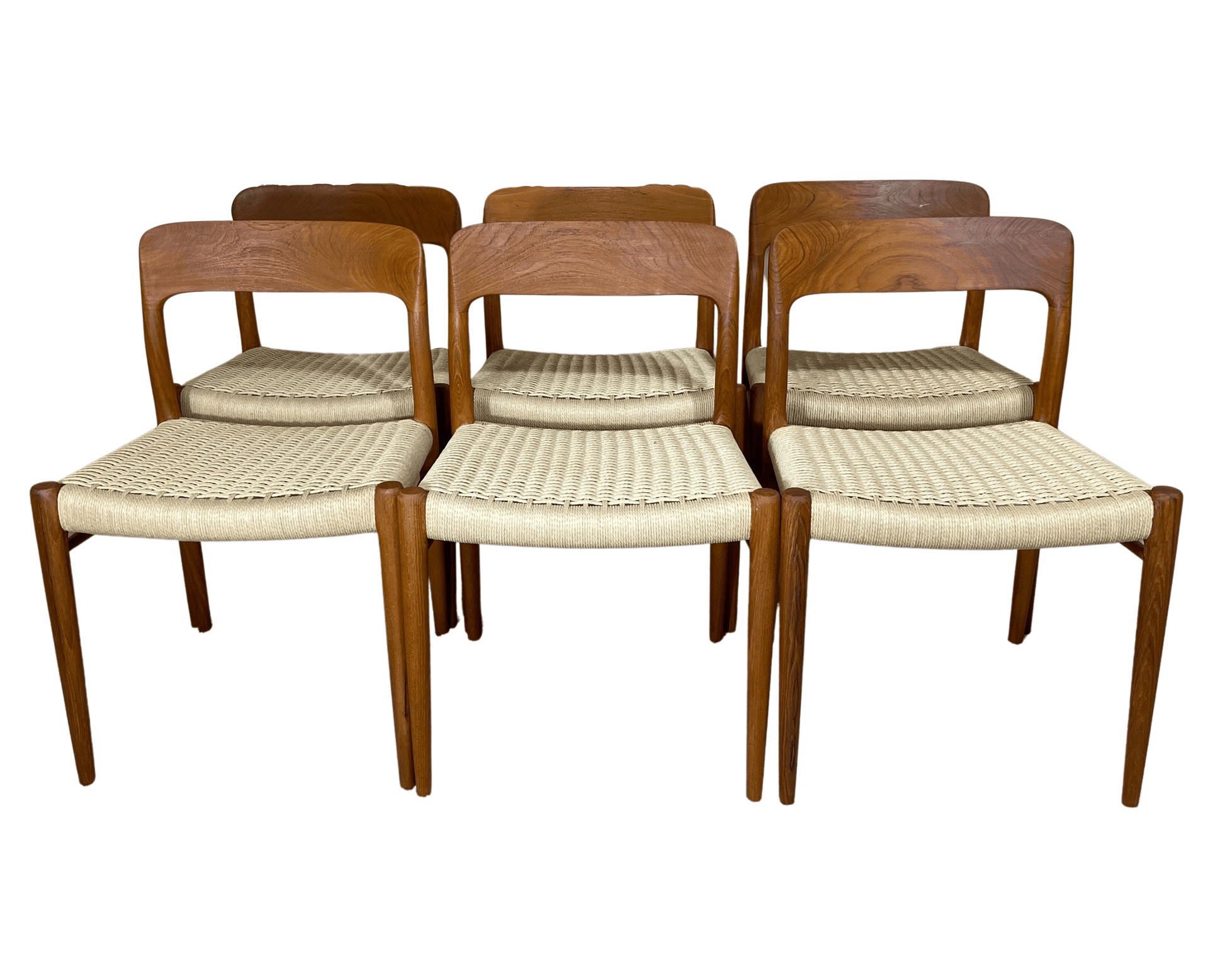 Danish Teak Model 75 Dining Chairs by Niels Otto Møller for J.L. Møllers, 1960s, Set of 6 - Supramobili