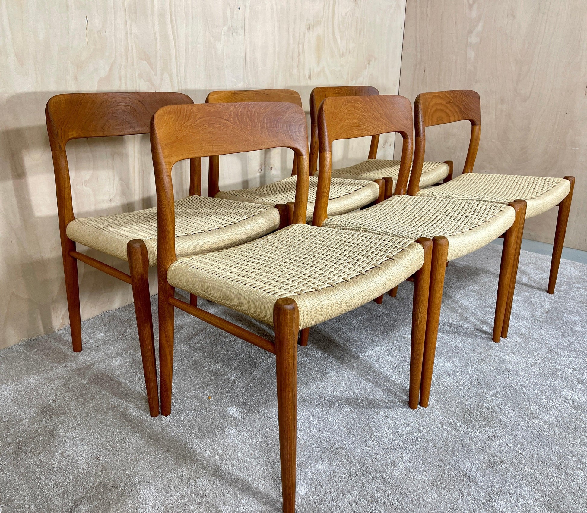 Danish Teak Model 75 Dining Chairs by Niels Otto Møller for J.L. Møllers, 1960s, Set of 6 - Supramobili