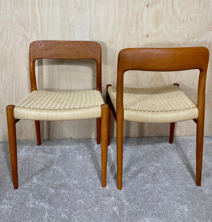 Danish Teak Model 75 Dining Chairs by Niels Otto Møller for J.L. Møllers, 1960s, Set of 6 - Supramobili