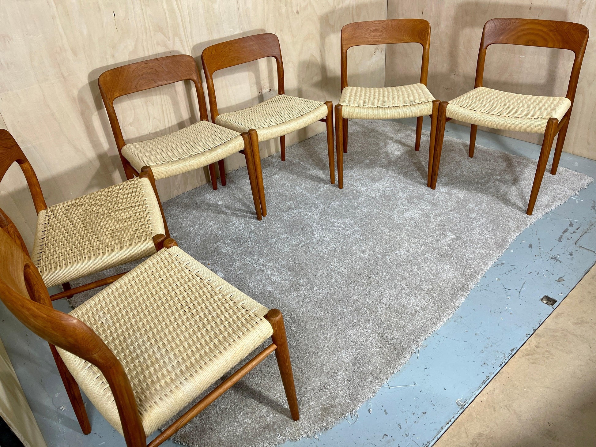 Danish Teak Model 75 Dining Chairs by Niels Otto Møller for J.L. Møllers, 1960s, Set of 6 - Supramobili