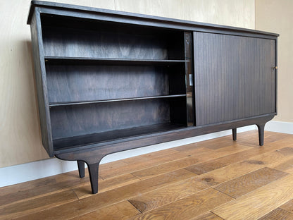 Mid Century Vintage Teak Display Cabinet Stained in Black - Supramobili