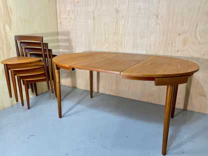 Mid-century teak dining set by Hans Olsen for Frem Røjle, 1950s - Supramobili