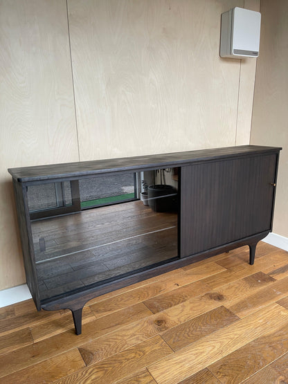 Mid Century Vintage Teak Display Cabinet Stained in Black - Supramobili